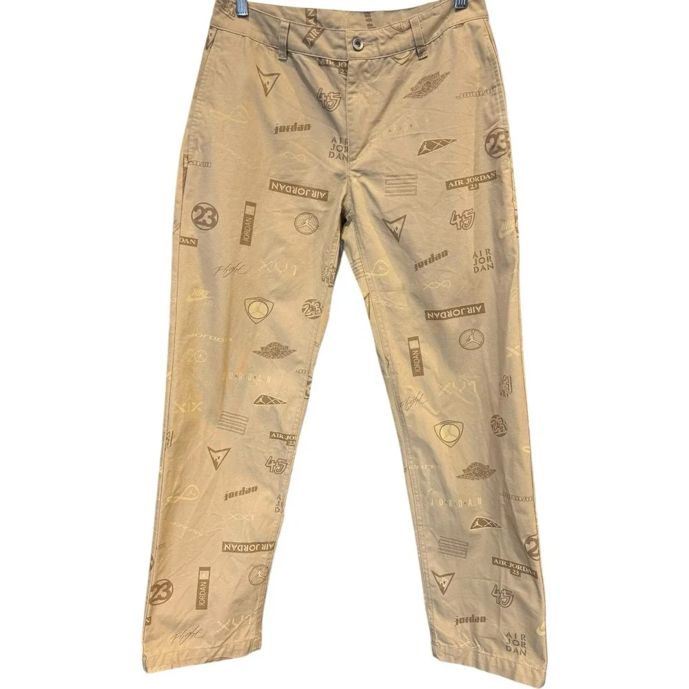 Nike‎ Air Jordan Men's Flight Heritage Woven Khaki Pants Size 30 - Orig $215